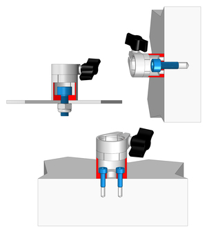 Montagebeispiele mit einer und zwei Schrauben.
